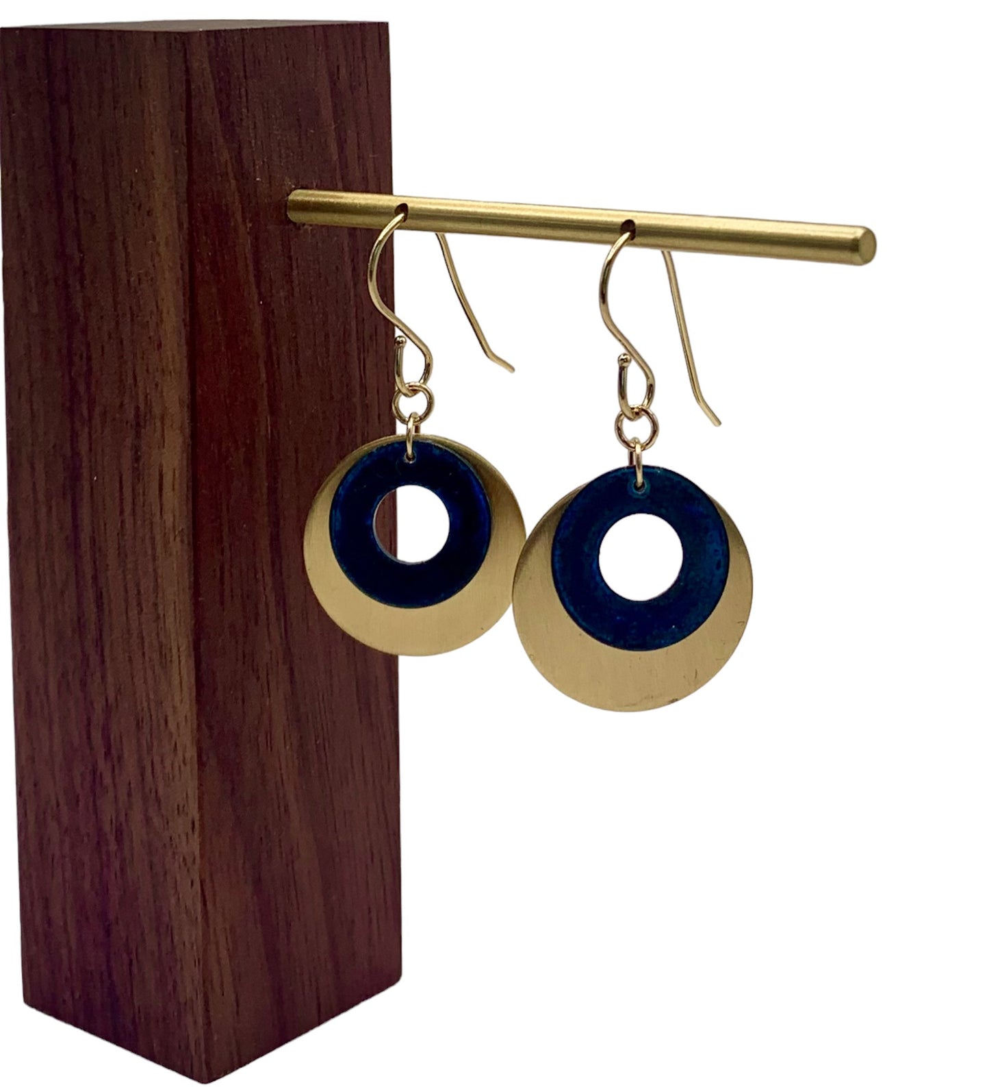 Reclaimed Copper Washers on Brushed Brass